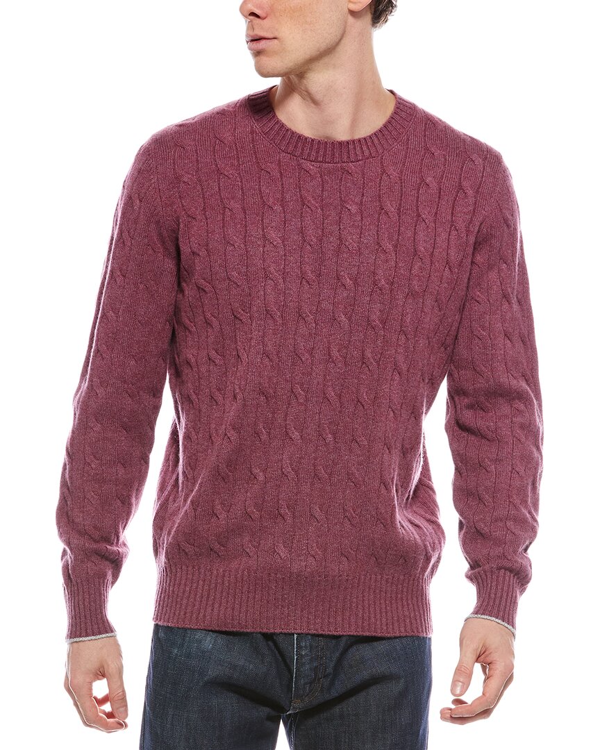 Brunello Cucinelli Cashmere Crewneck Sweater In Pink