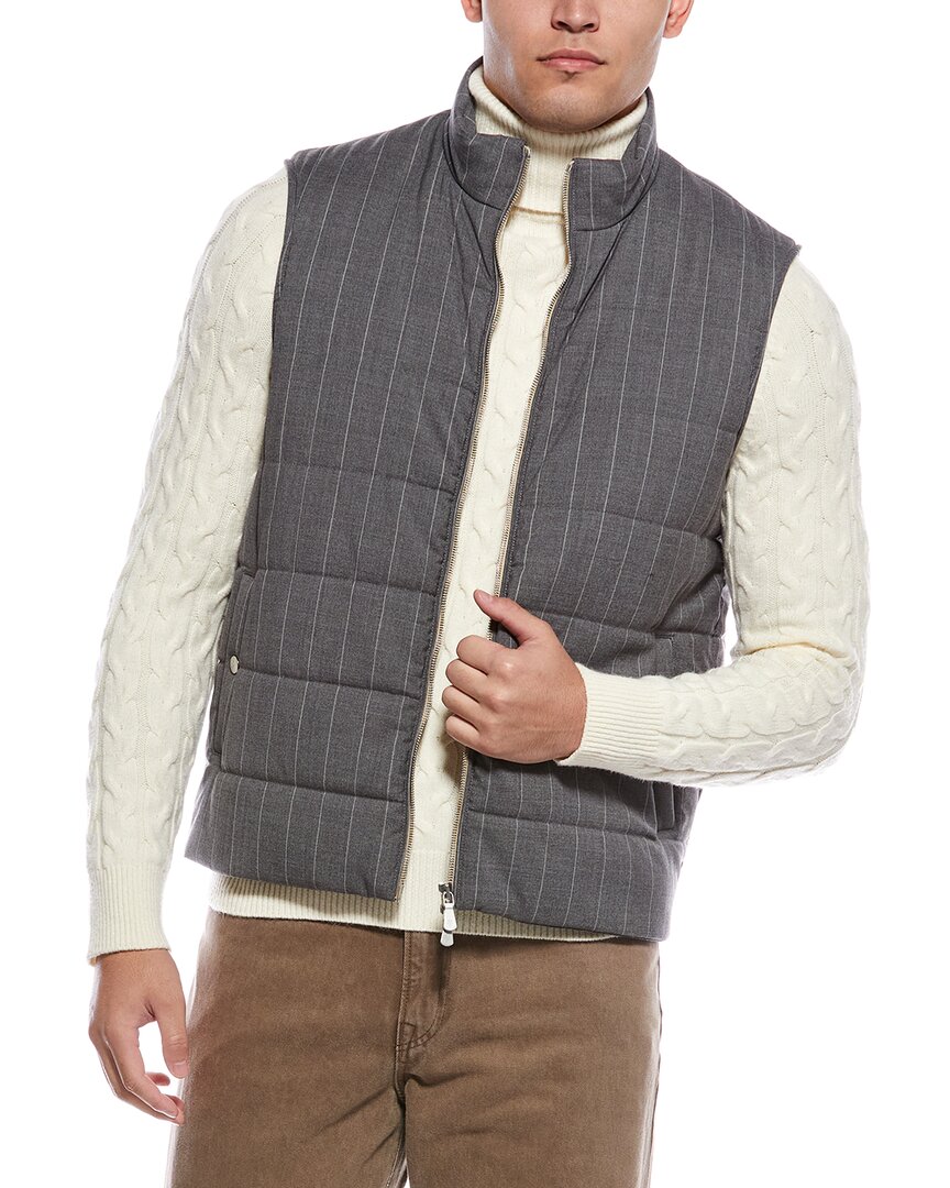 Eleventy Wool-blend Gilet In Brown