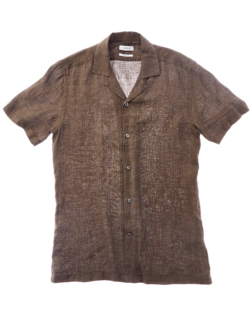 Reiss Ashbury Linen Shirt In Brown