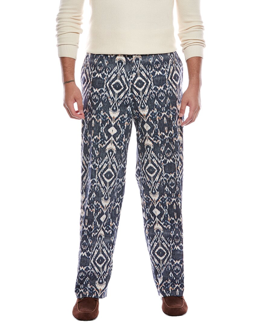 Officine Generale Officine Générale Nash Print Pant In Blue