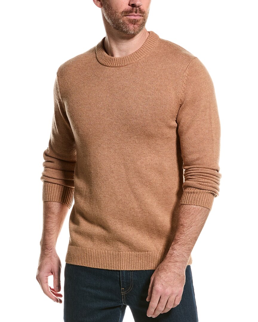 Reiss Avons Chunky Wool-blend Crewneck Sweater In Brown