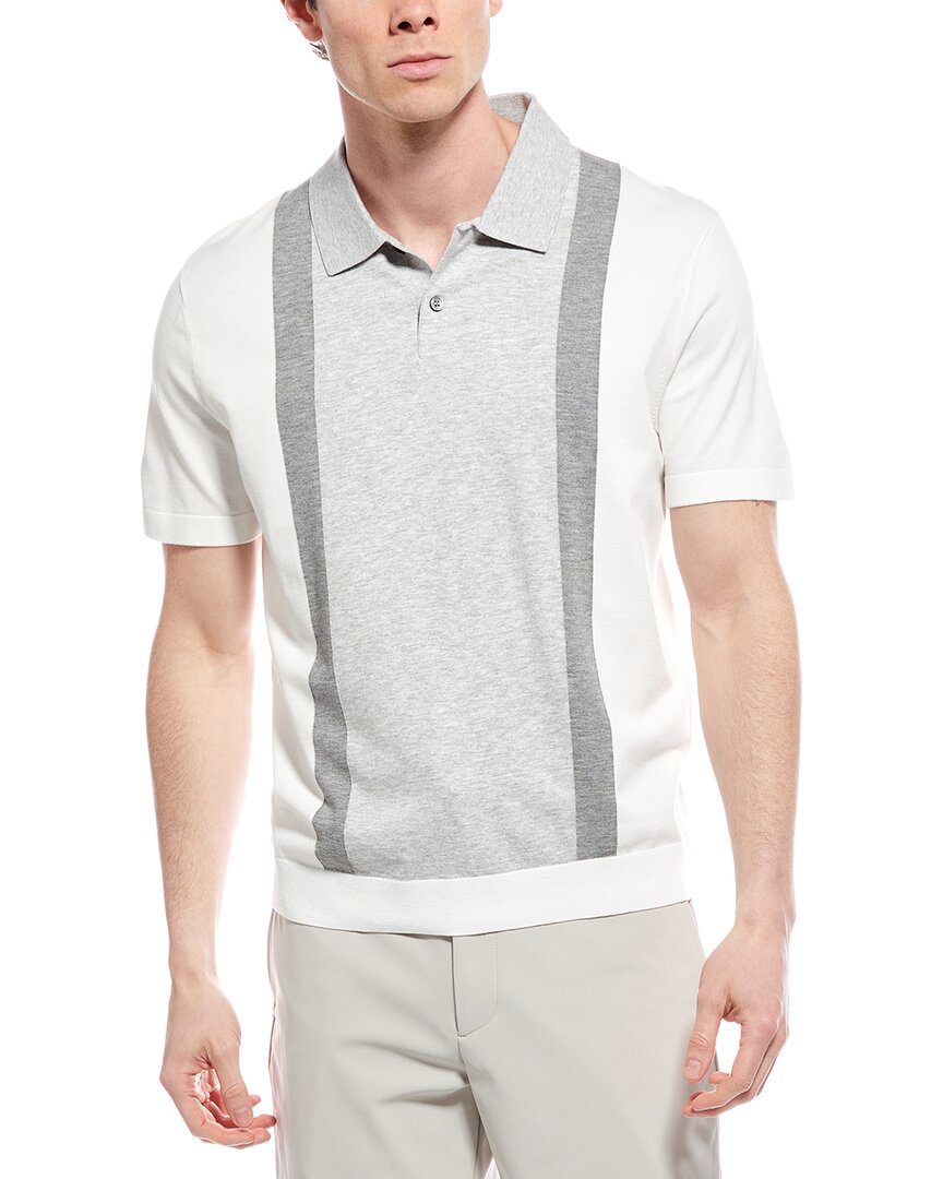 Theory Colorblock Stripe Polo In White