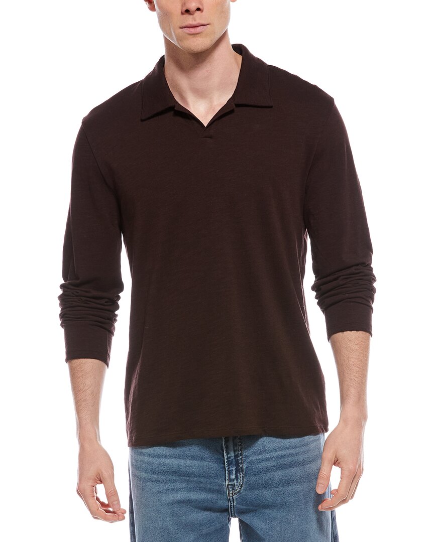 Vince Johnny Collar Shirt In Brown