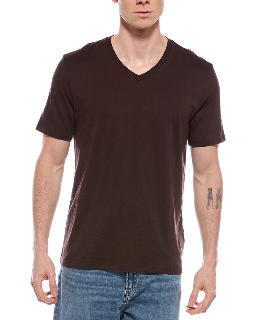 Vince V-neck T-shirt In Brown