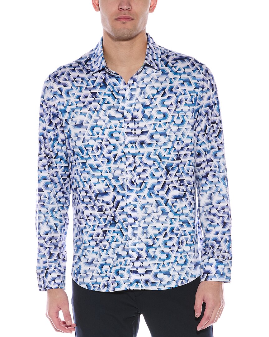 Robert Graham Malvey Classic Fit Knit Shirt In Blue