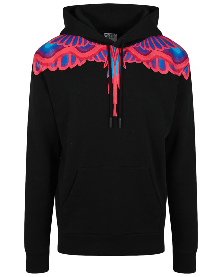 Marcelo Burlon County Of Milan Curved Wings-print Hoodie