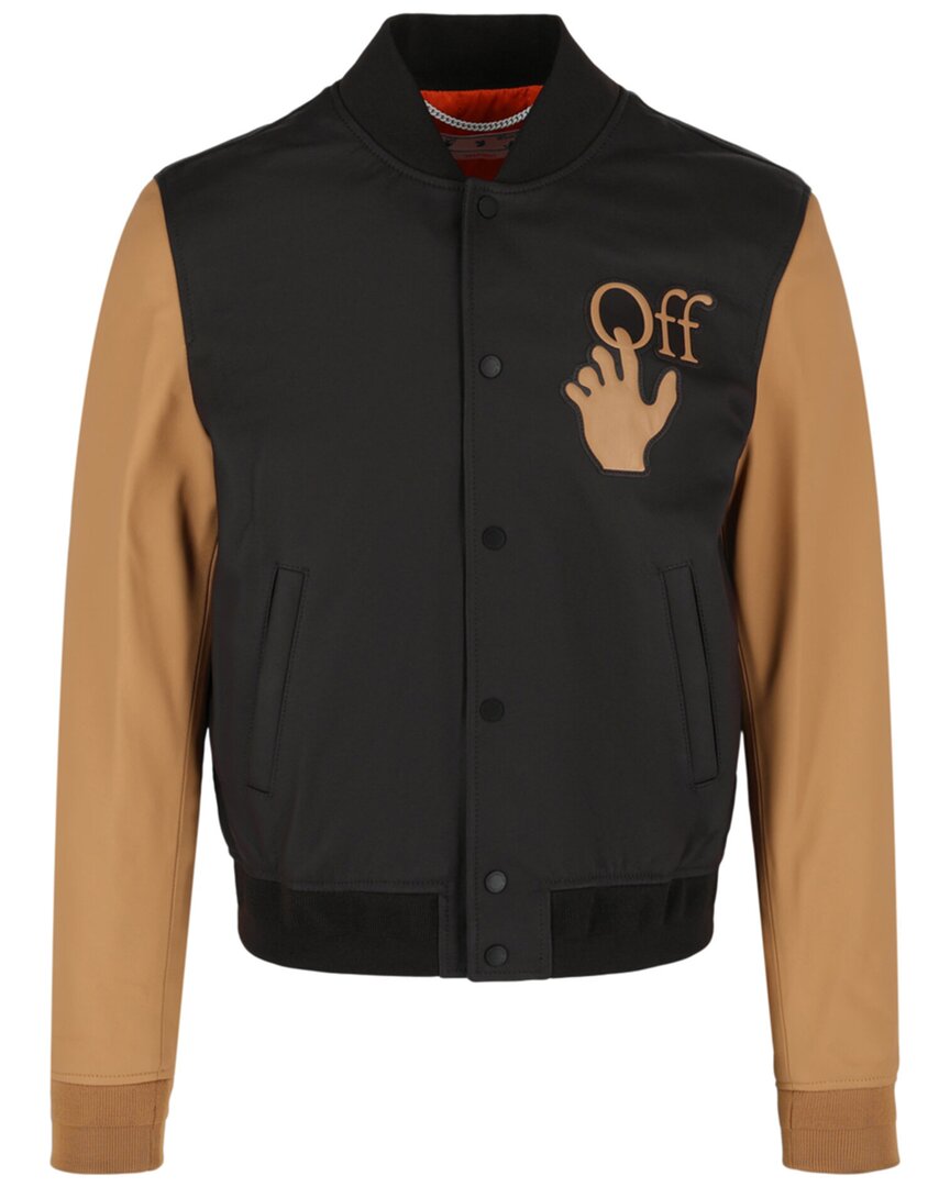 Off-white Man Jacket Dark Brown Size L Soft Leather