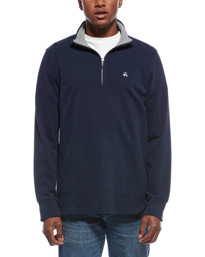 Brooks Brothers Knit 1/2-zip Pullover In Blue