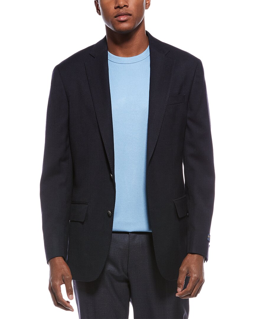 Brooks Brothers Classic Hopsack Wool-blend Blazer In Black