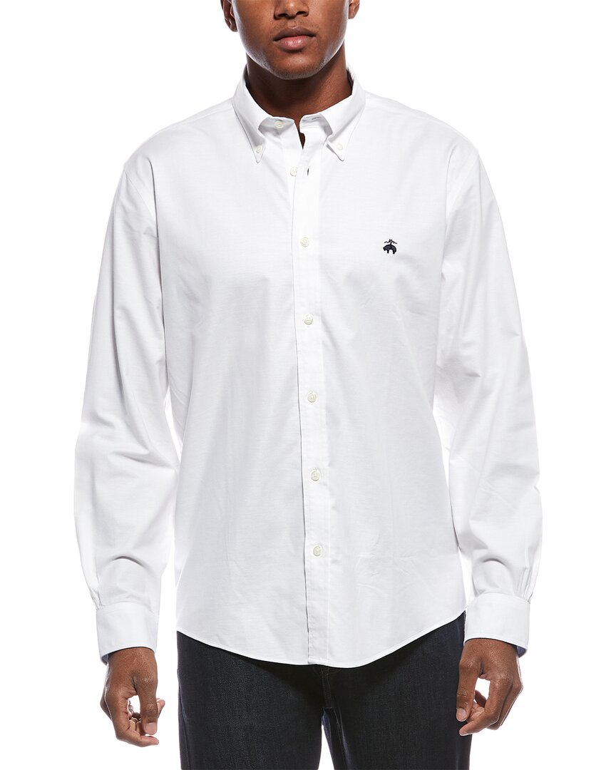 Brooks Brothers Stretch Non-iron Oxford Button-down Collar Sport Shirt In White