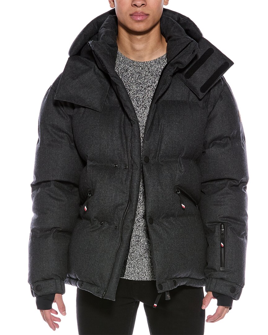 Moncler Wool Puffer Down Coat In Grey