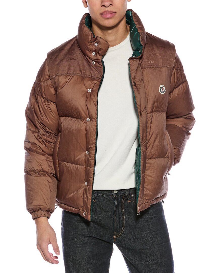 Moncler Verone 1 Reversible Down Jacket In Brown