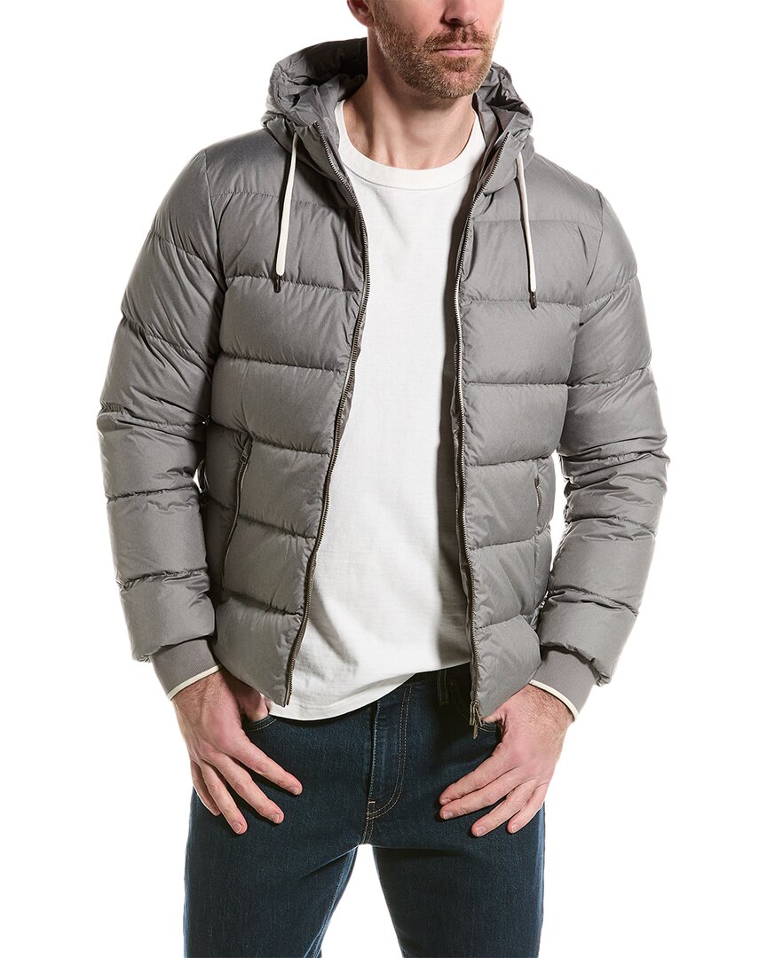 Herno Short Down Jacket In Grey