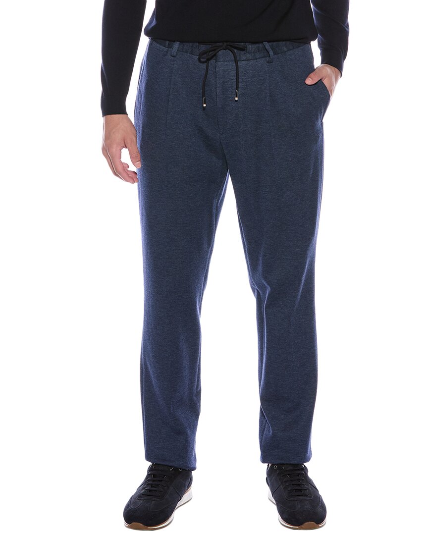 Hugo Boss Boss Drawstring Cashmere-blend Trouser In Blue