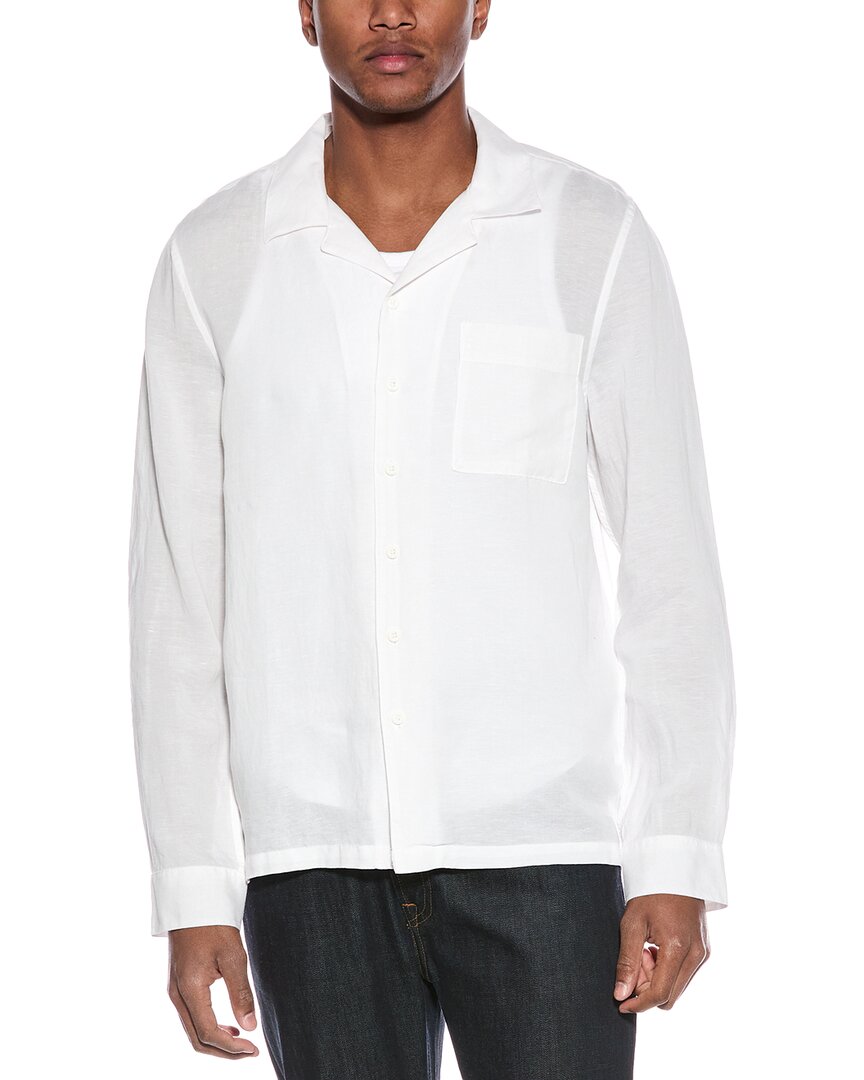 Onia Linen-blend Woven Shirt In White