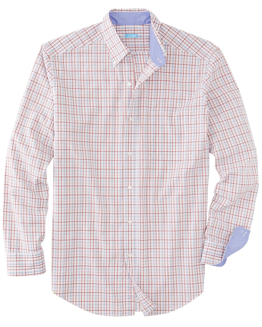 J.mclaughlin Graphic Check Collis Shirt In Pink