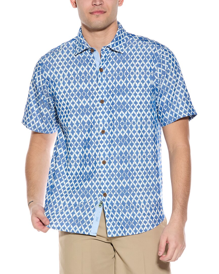 Tommy Bahama Mojito Bay Shibori Shores Short Sleeve Button-up Shirt In Blue