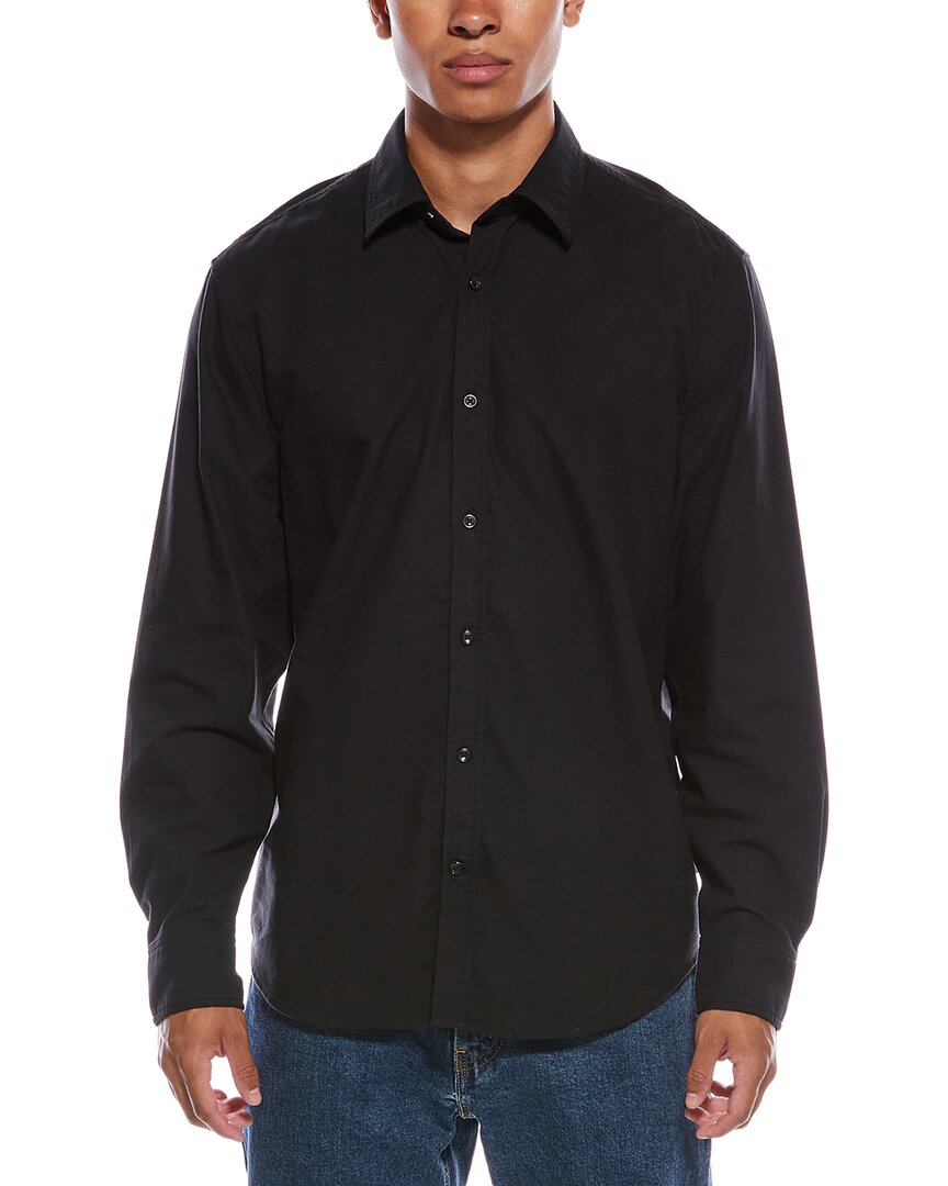7 For All Mankind Clean Front Shirt In Black