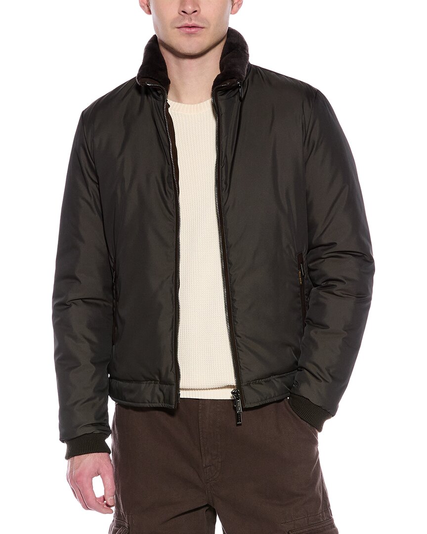 Moorer Celotti Down Bomber Jacket In Brown