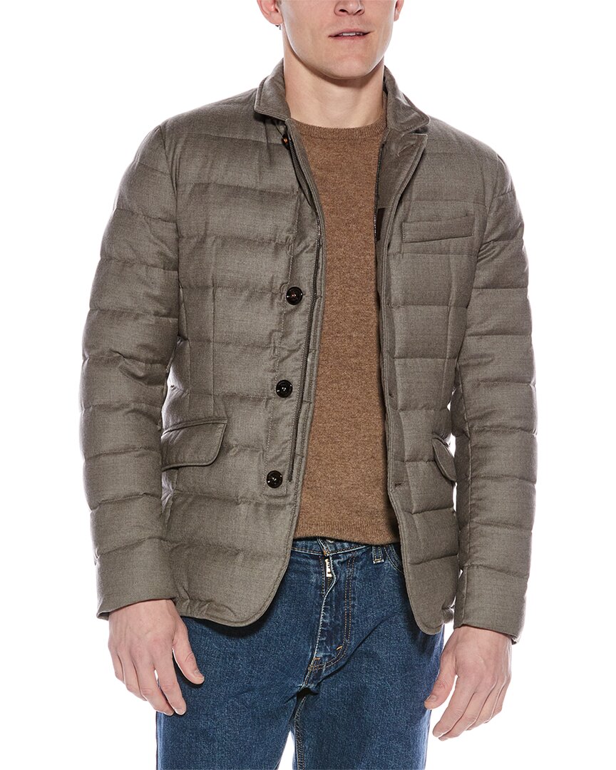 Moorer Zaynl Wool & Cashmere-blend Jacket In Brown