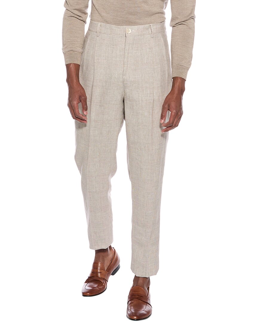Brunello Cucinelli Easy Fit Linen & Wool-blend Pant