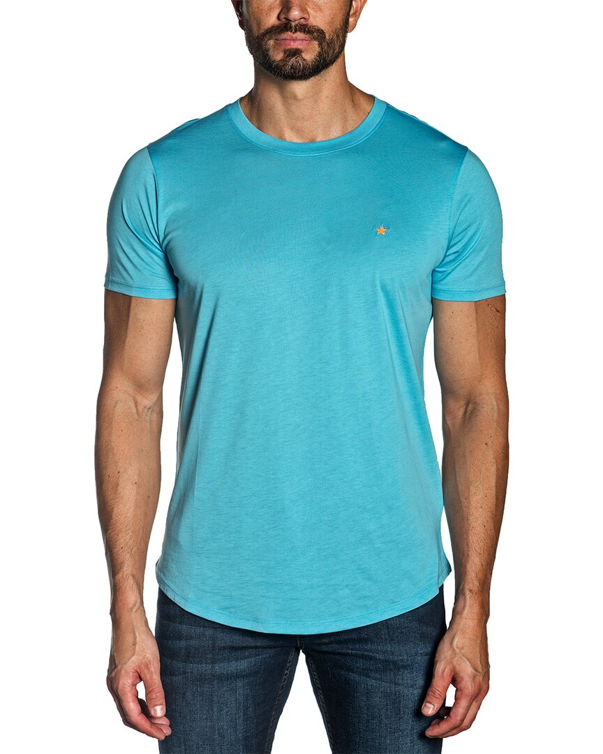 Jared Lang Cotton Crewneck T-shirt In Blue