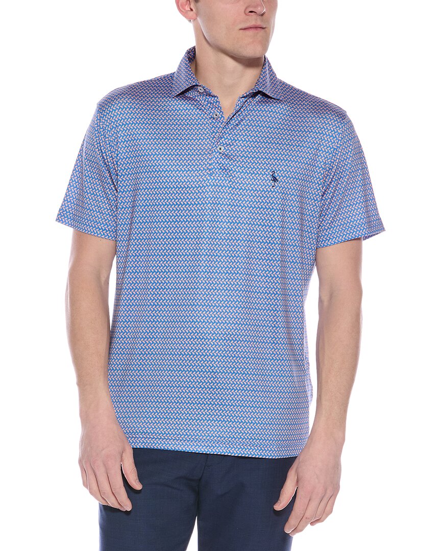 Tailorbyrd Orange Slices Performance Polo Shirt In Blue