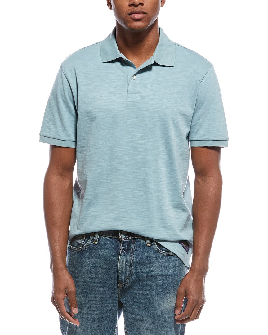 Scotch & Soda Slub Polo Shirt In Blue