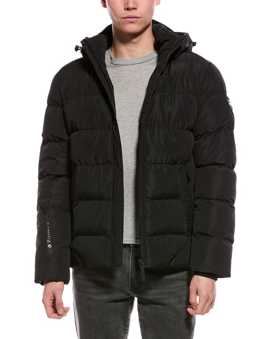 Point Zero Touchless Puffer Coat In Black