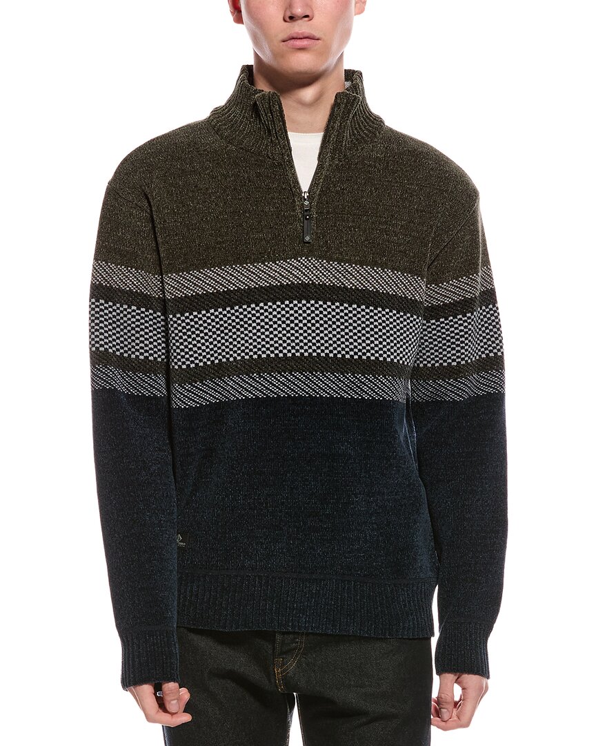 Point Zero Semi Fit 1/4-zip Mock Neck Sweater In Blue
