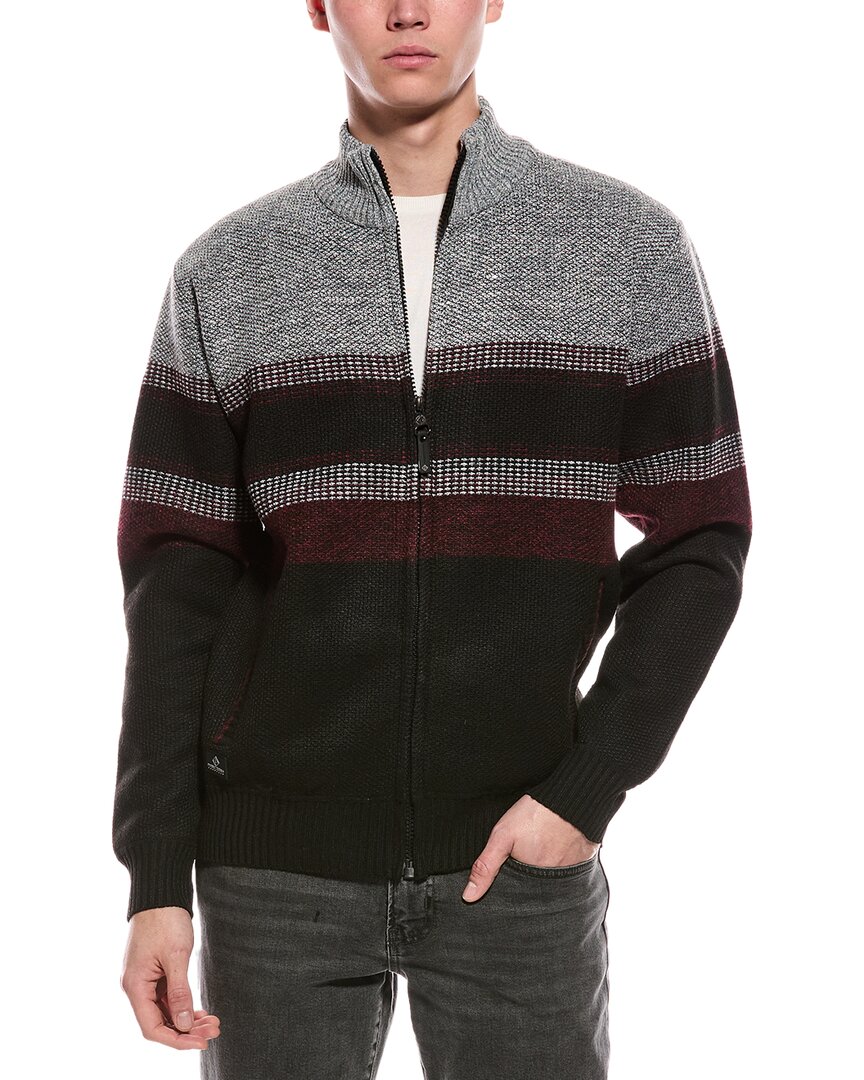 Point Zero Semi Fit Zip Mock Neck Sweater In Black