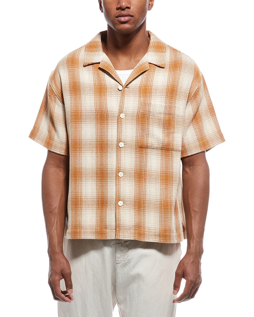 Frame Denim Baja Plaid Shirt In Orange