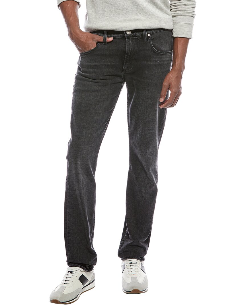 Hudson Wes Classic Straight Jeans In Coated Gunmetal In Grey