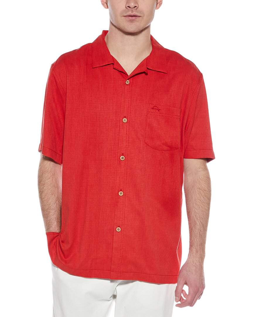 Tommy Bahama Coastal Breeze Check Silk-blend Shirt In Red