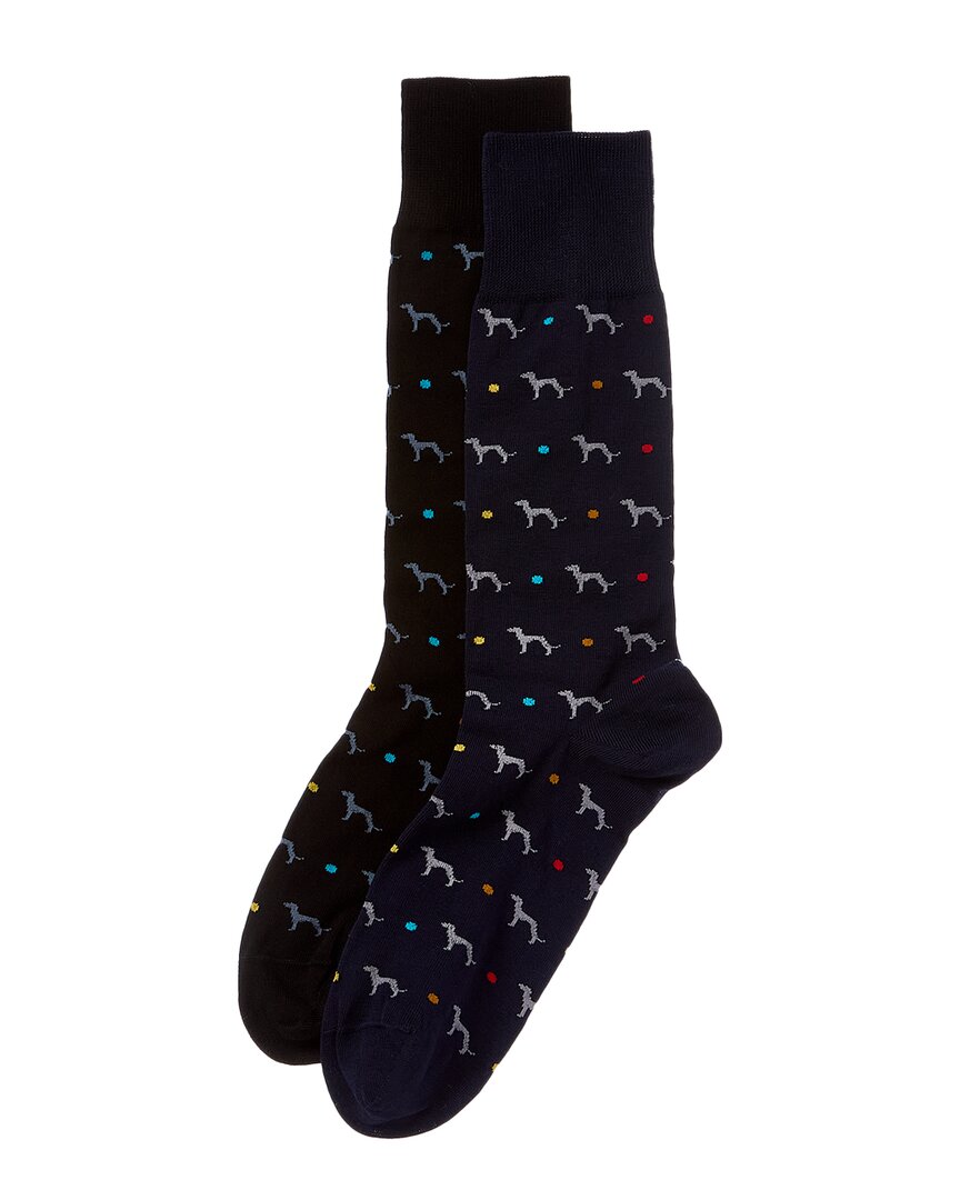 Paul Smith Men's Hank Whippet-print Crew Socks In Blue