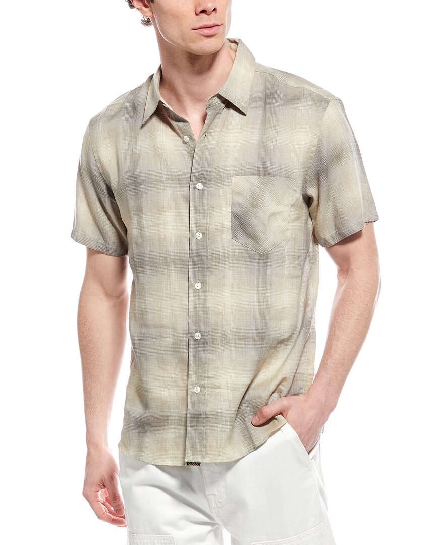 Billy Reid Tuscumbia Linen Shirt In Grey