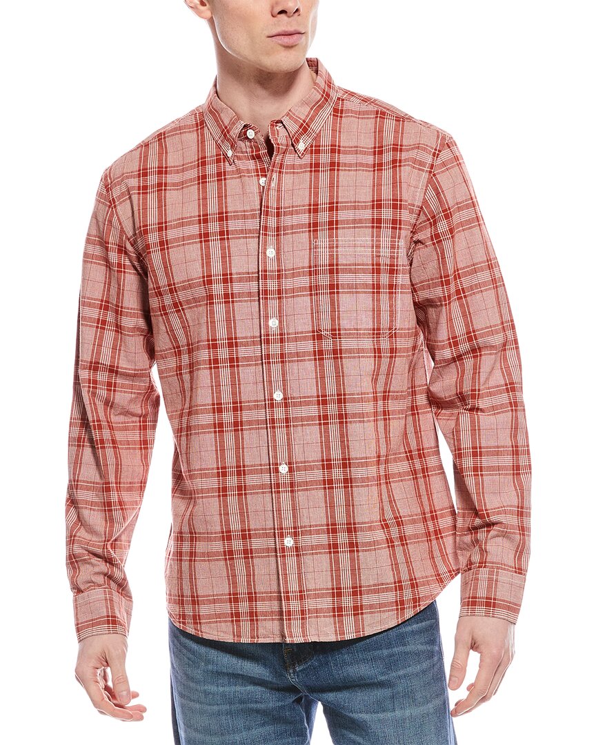 Billy Reid Box Plaid Tuscumbia Linen-blend Shirt