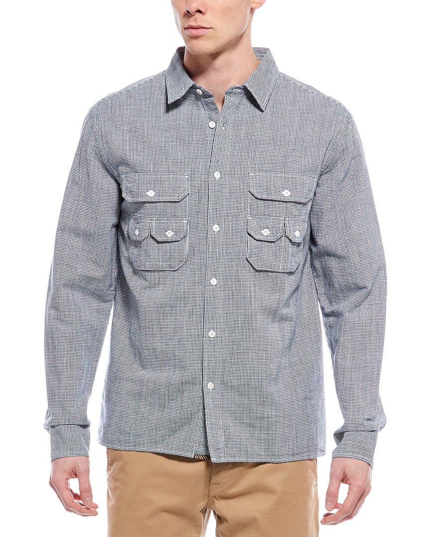 Billy Reid Creek Linen-blend Shirt In Blue