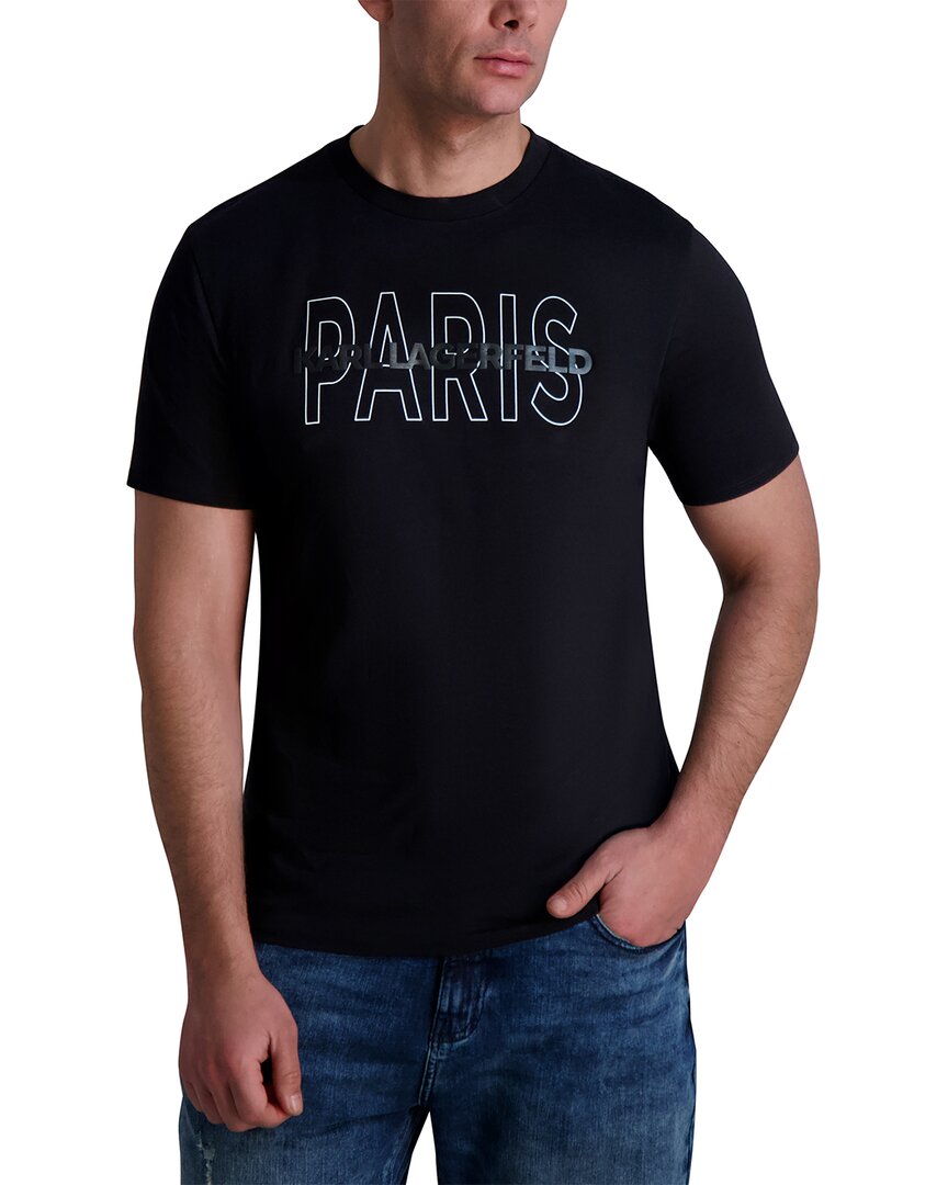 Karl Lagerfeld Paris Rubberized Logo Cotton Graphic Tee