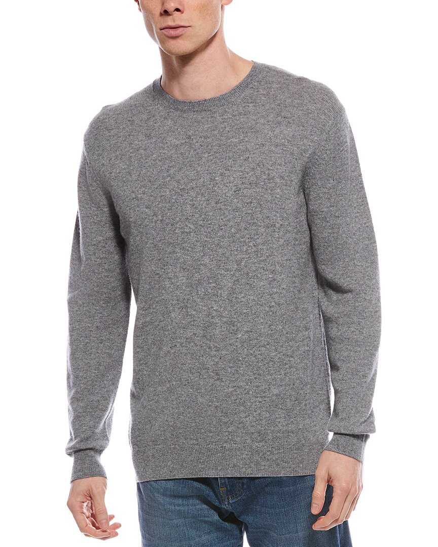Forte Cashmere Classic Crew Cashmere Sweater In Gray