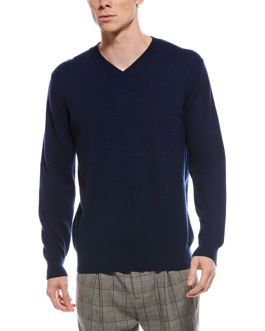 Forte Cashmere V-neck Cashmere Sweater In Blue