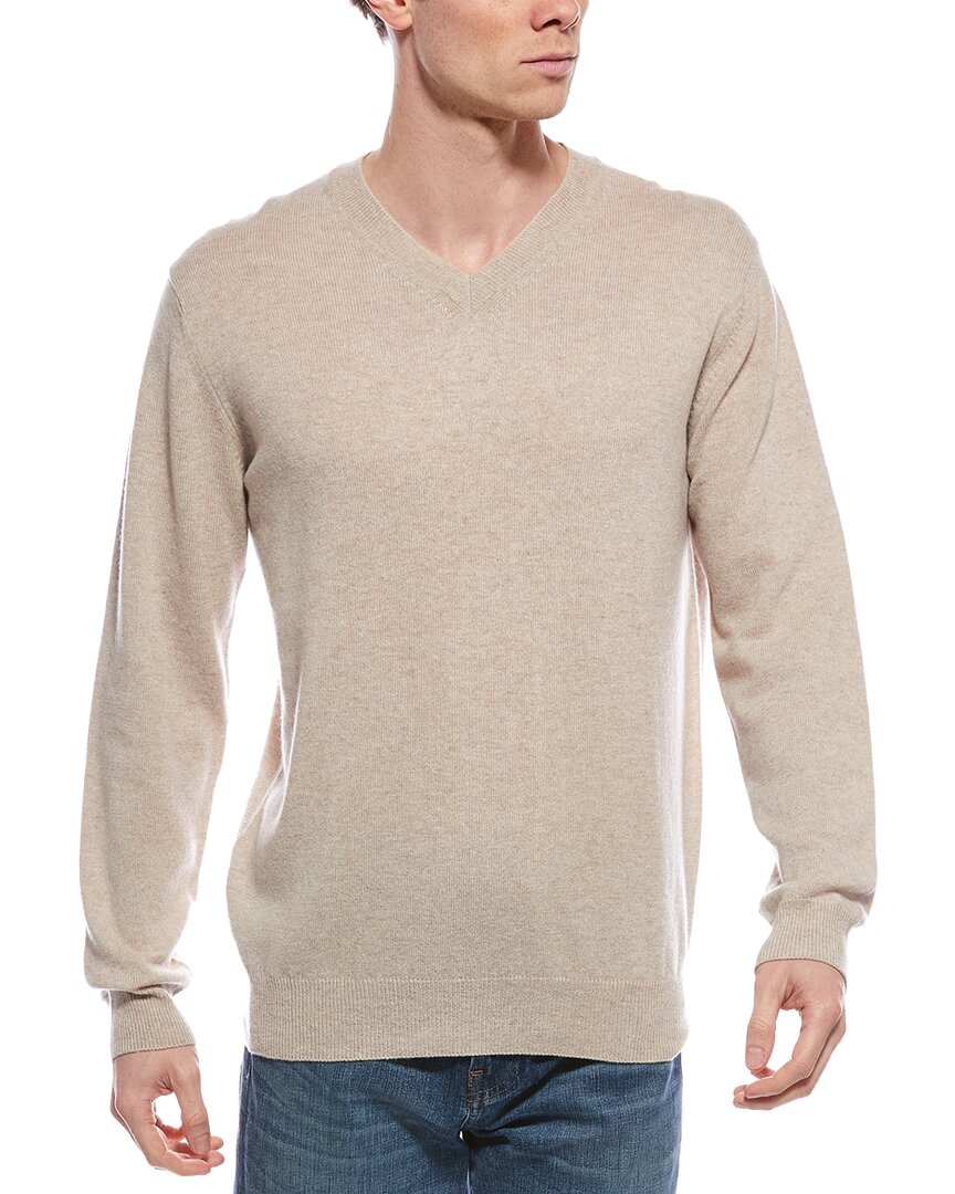 Forte Cashmere V-neck Cashmere Sweater In Brown