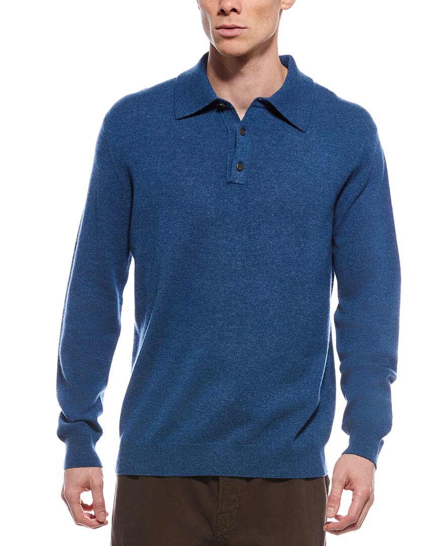 Forte Cashmere Polo Cashmere Sweater In Blue
