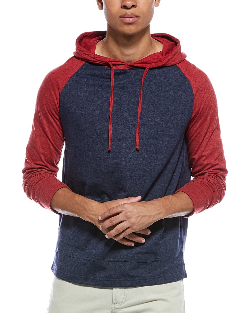 Unsimply Stitched Pullover Raglan Hoodie In Red