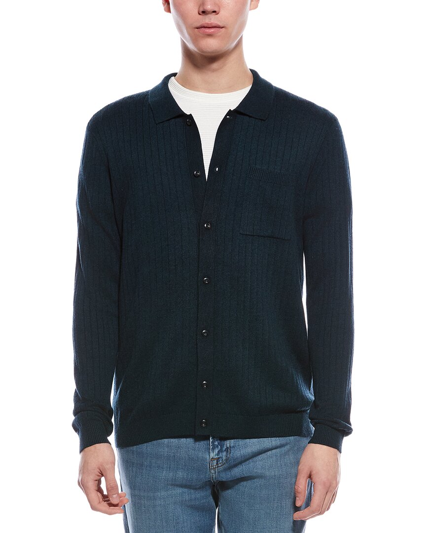 Paisley & Gray Wool-blend Button Polo Sweater In Blue