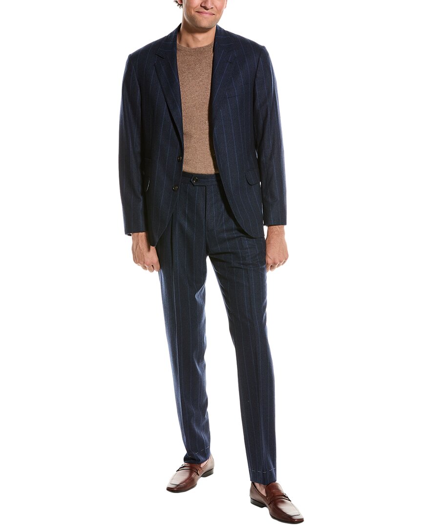 Brunello Cucinelli Wool Suit With Pleated Pant