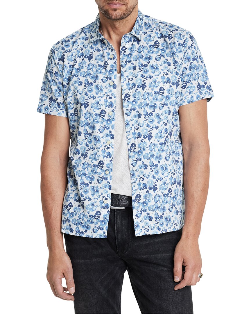 John Varvatos Loren Floral Short Sleeve Cotton Button-up Shirt