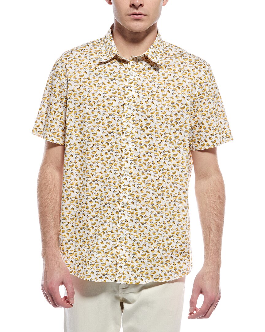 Slate & Stone Printed Poplin Shirt In Brown