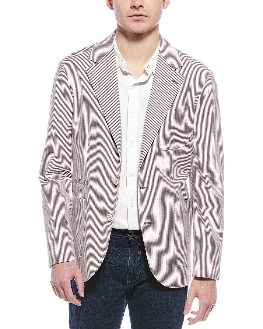 Brunello Cucinelli Stripe Blazer In Pink