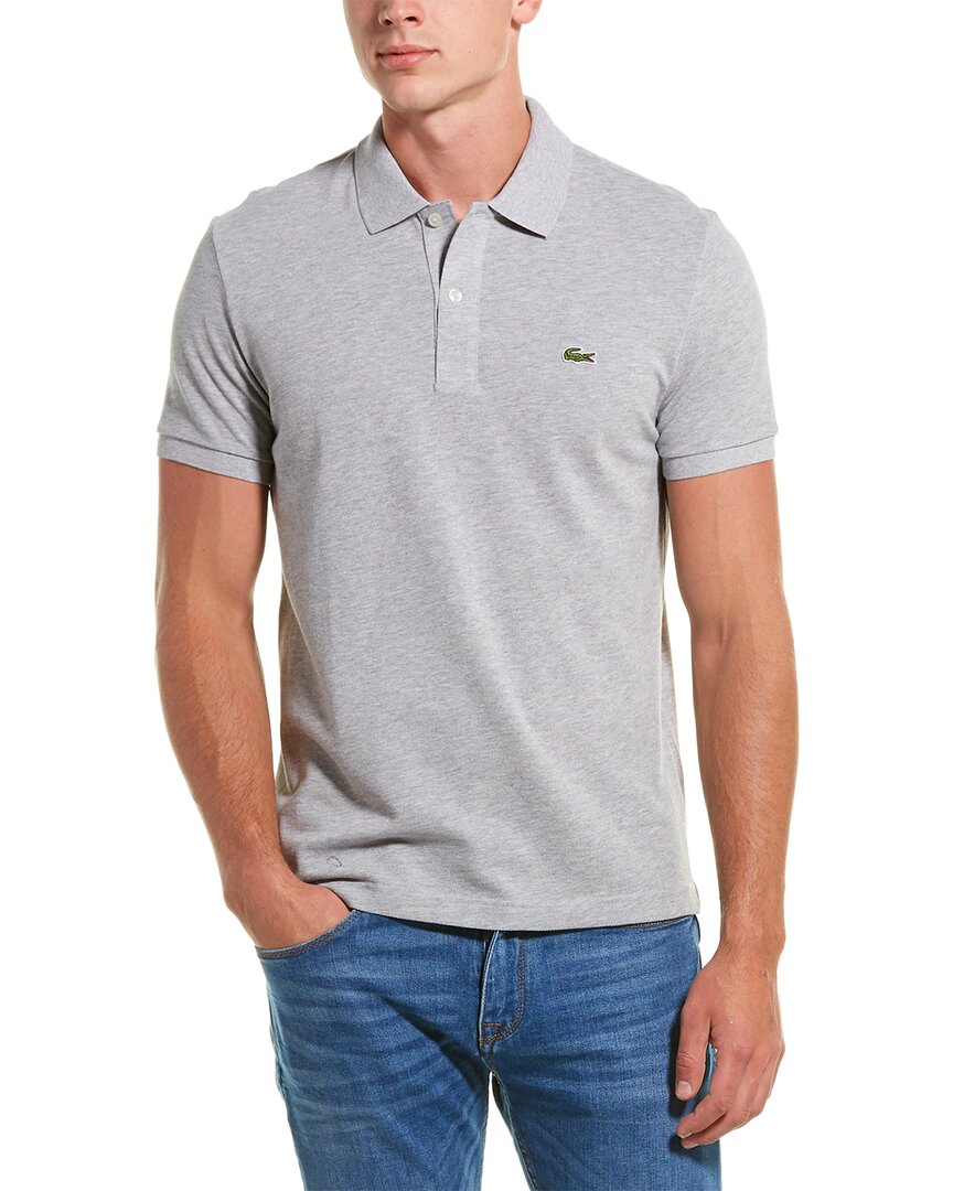 Lacoste Slim Fit Core Polo In Silver